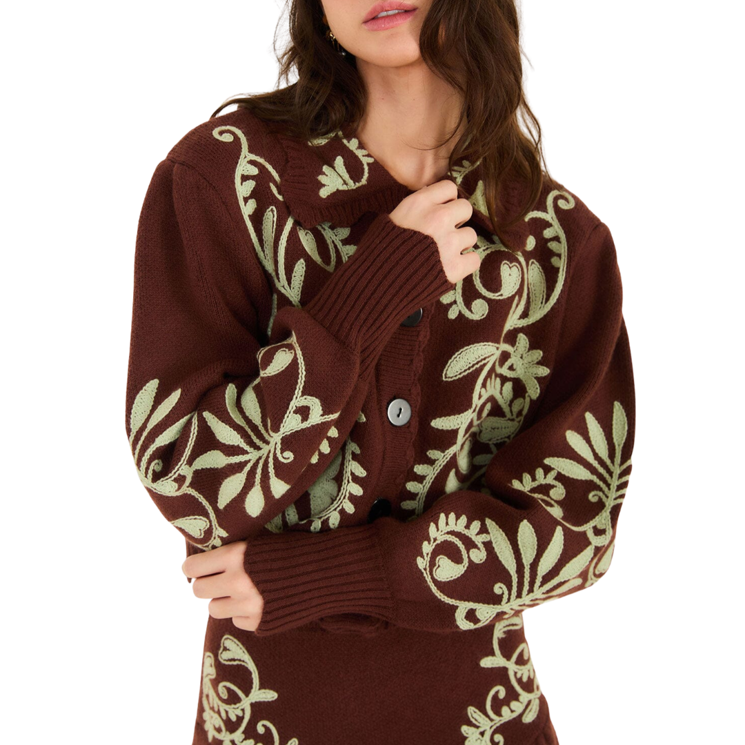 BROWN KNIT CARDIGAN