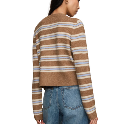 MEDINA STRIPE CARDIGAN GOLDEN CARAMEL