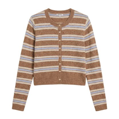 MEDINA STRIPE CARDIGAN GOLDEN CARAMEL