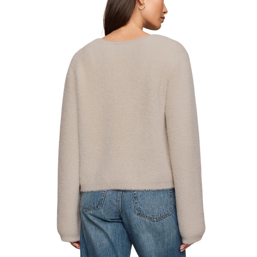 WINTERGLOW FLUFFY CARDIGAN FROSTED PEARL