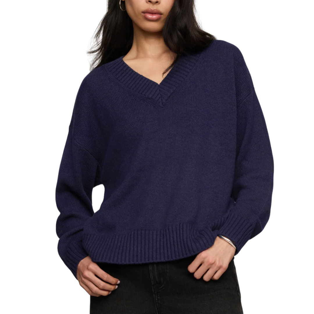 CLOUD SPUN V-NECK SWEATER OXFORD BLUE