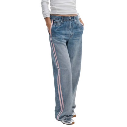 MIRAMAR TERRY WIDE TRACK PANT PINK