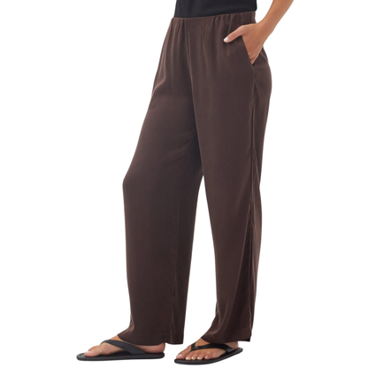 SLEEK WIDE LEG PANT DARK CHESTNUT