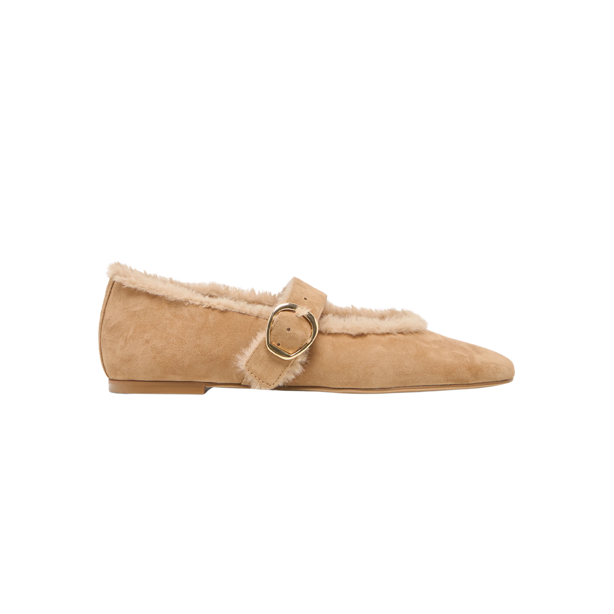 MELLA PLUSH BALLET FLAT BROWN SUEDE