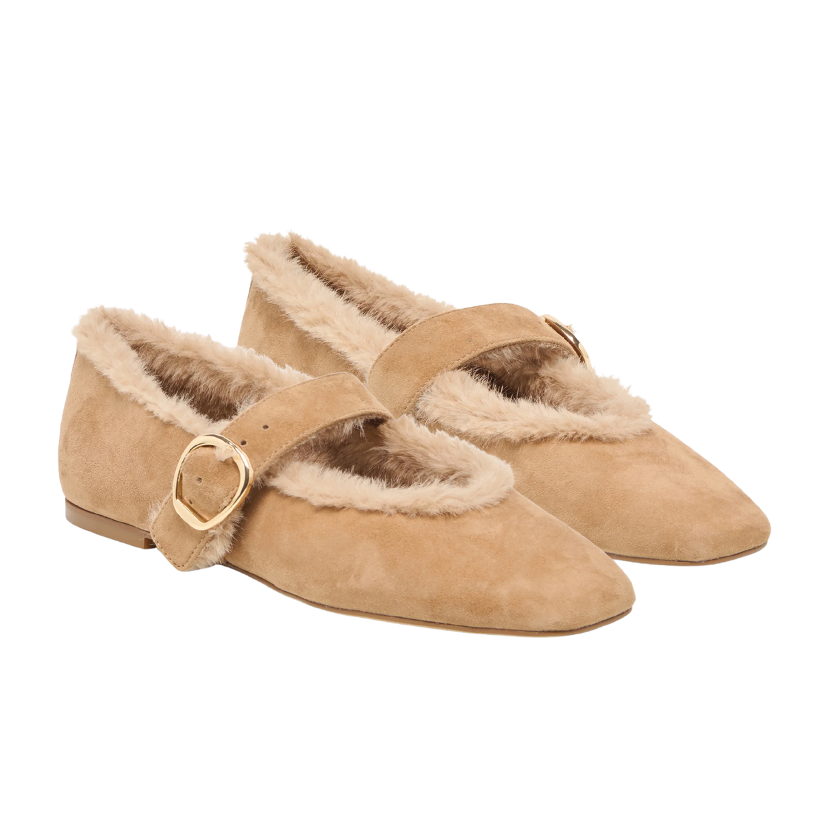 MELLA PLUSH BALLET FLAT BROWN SUEDE