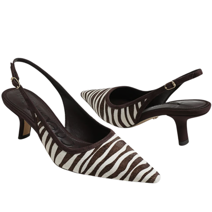 BIANKA ZEBRA SLINGBACK CHOCOLATE IVORY