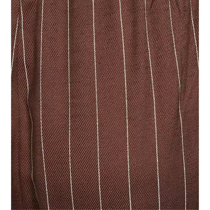 STRIPE WIDE LEG PANTS BROWN/IVORY