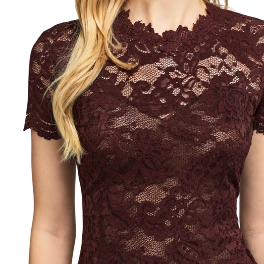 GIADA LACE TOP ESPRESSO