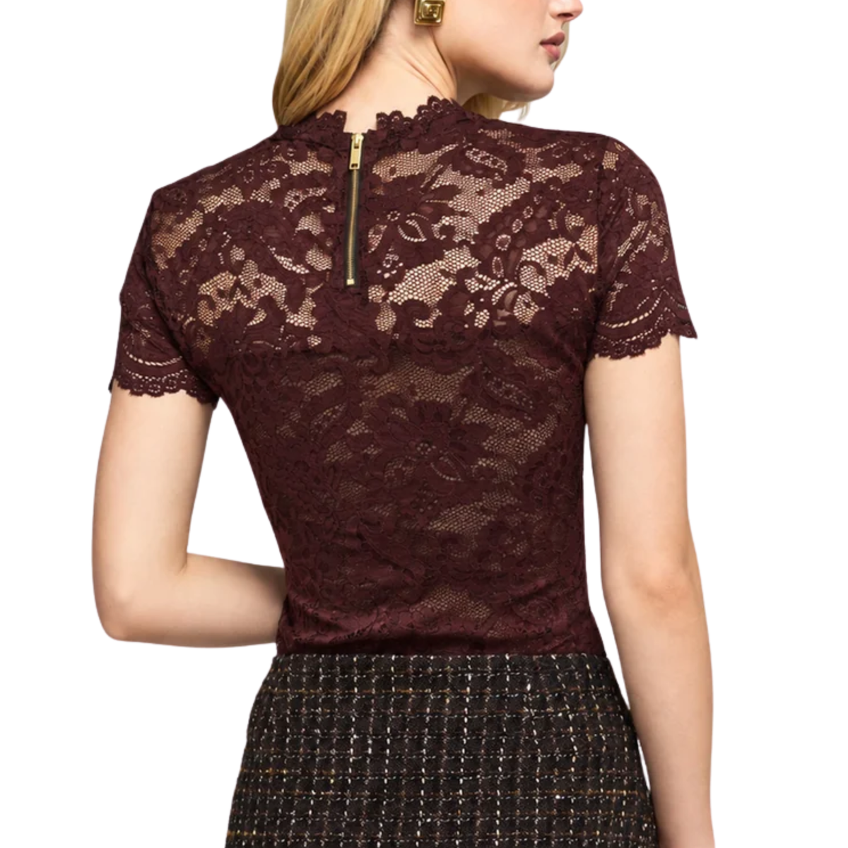 GIADA LACE TOP ESPRESSO
