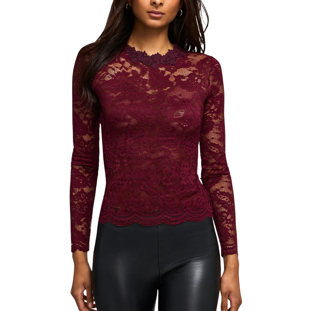 VIX LACE TOP CABERNET