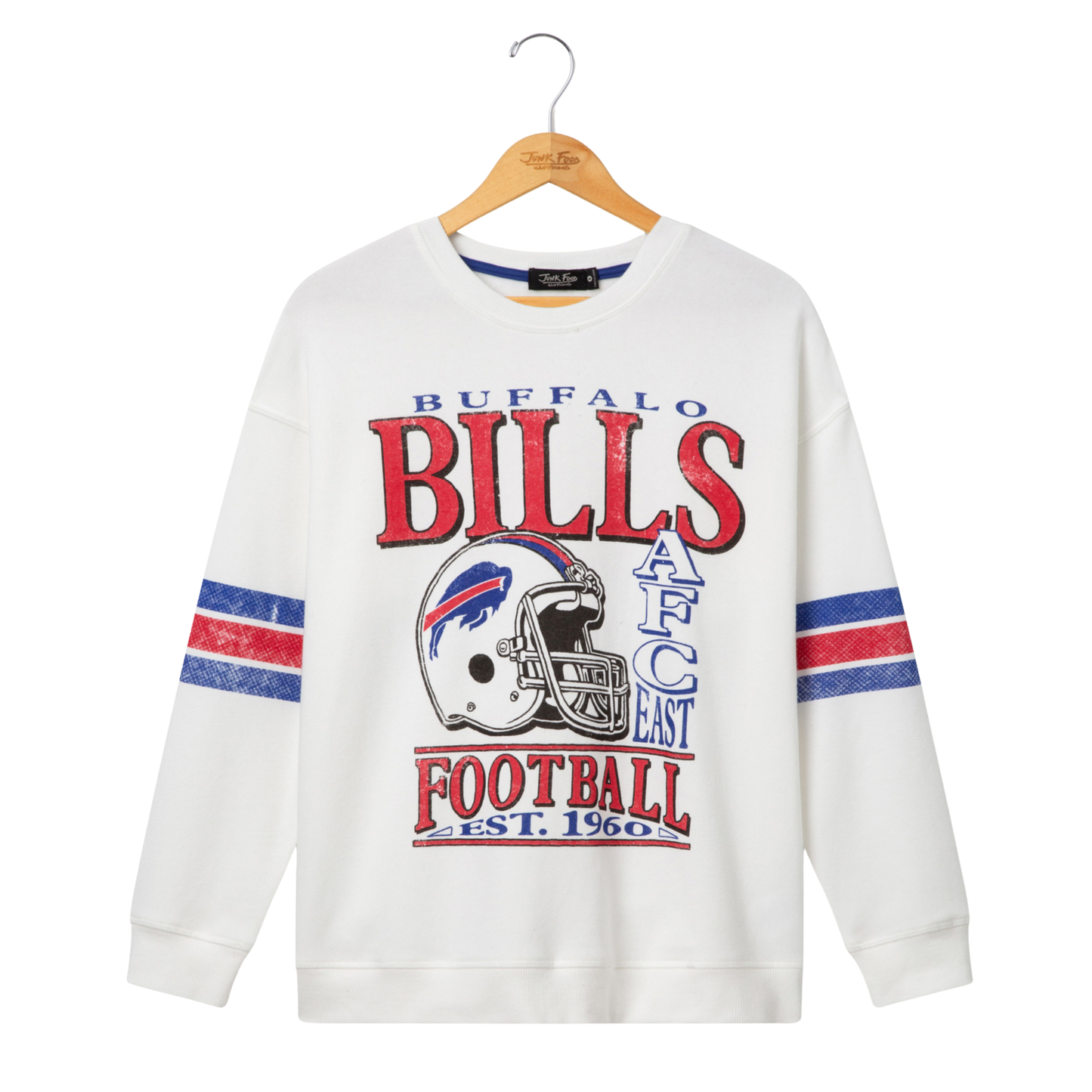 BILLS OVERSIZED STRIPED FLEECE WHITE