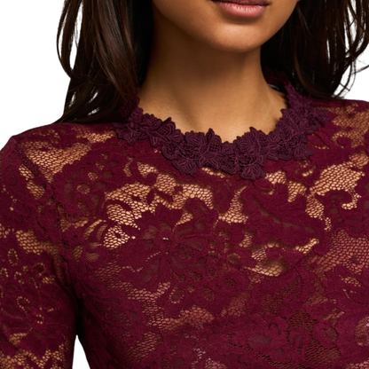 VIX LACE TOP CABERNET