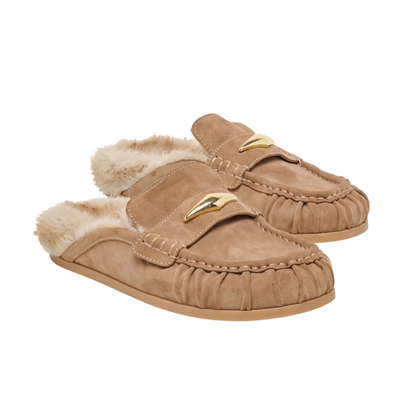 JODERO PLUSH SLIDE MUSHROOM SUEDE