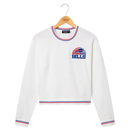 BILLS CROP STRIPED RIB FLEECE WHITE