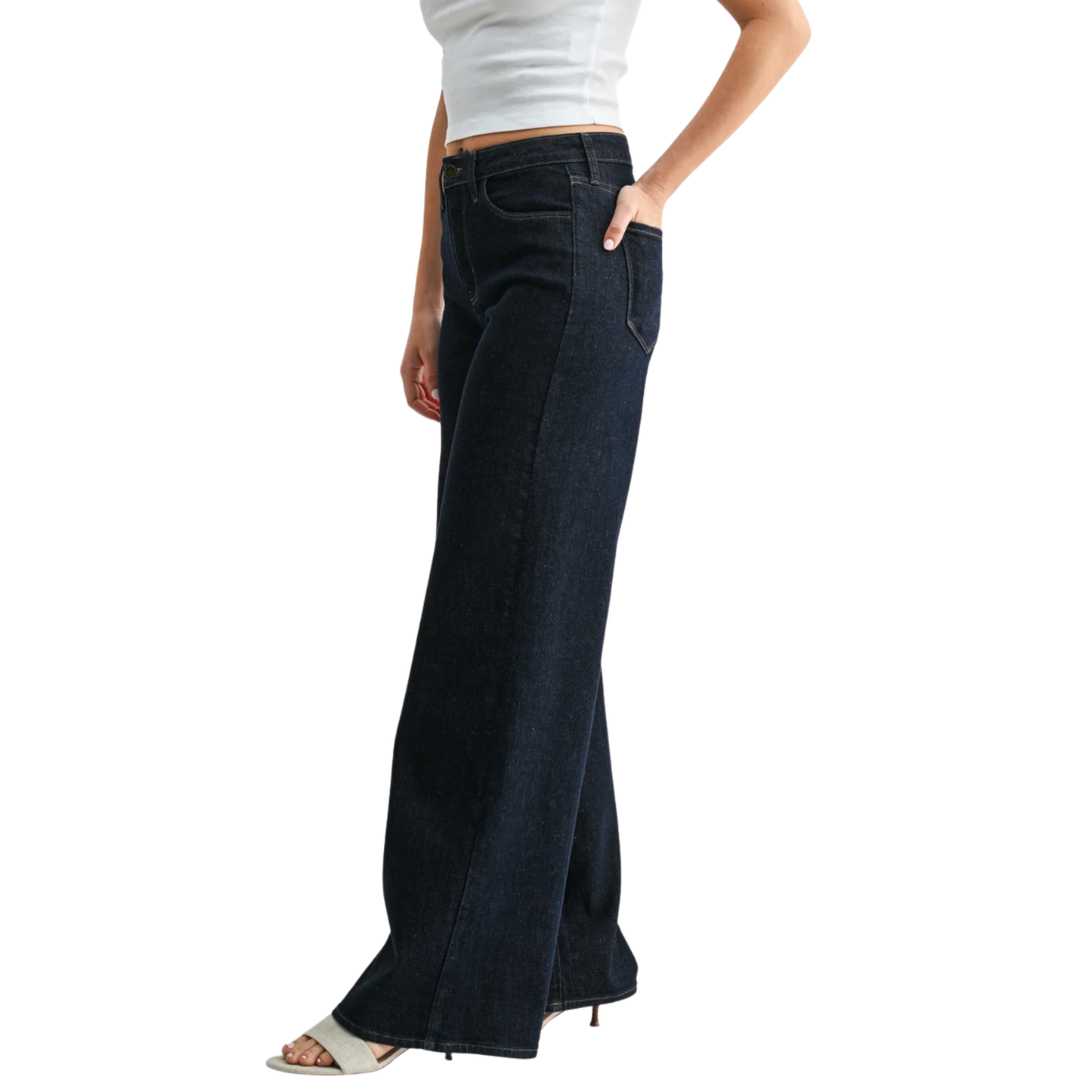 HIGH RISE WIDE LEG RINSE