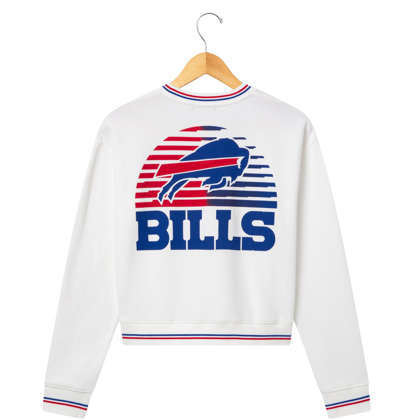 BILLS CROP STRIPED RIB FLEECE WHITE