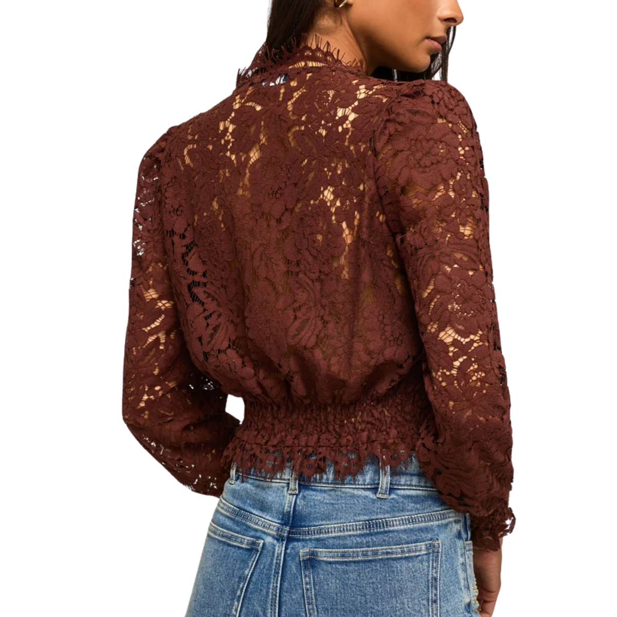 KAIRI LACE BLOUSE ESPRESSO