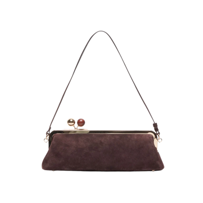 AMBRIAA HANDBAG CHOCOLATE SUEDE