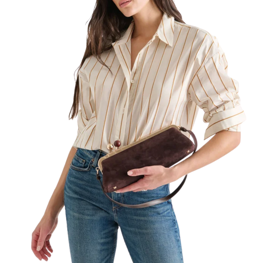 AMBRIAA HANDBAG CHOCOLATE SUEDE