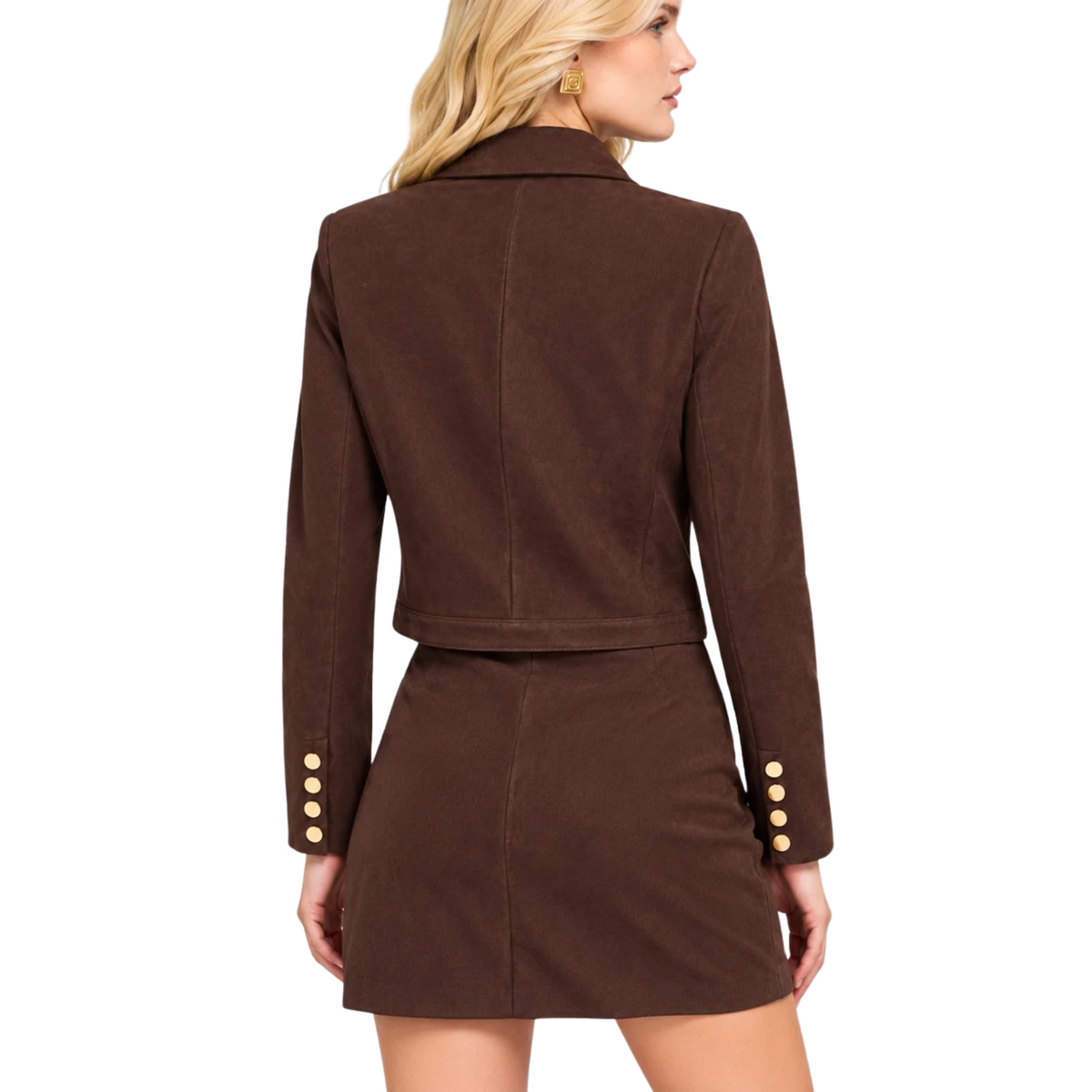 LOLA VEGAN SUEDE JACKET ESPRESSO