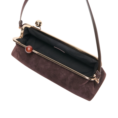 AMBRIAA HANDBAG CHOCOLATE SUEDE