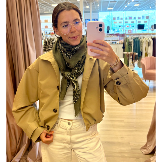 JULIETTE BANDANA SCARF KHAKI GREEN