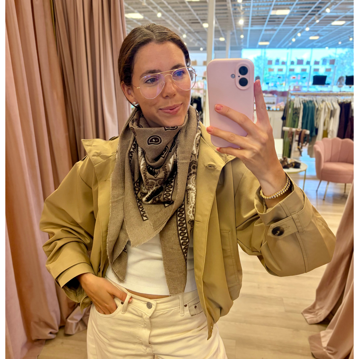 JULIETTE BANDANA SCARF TAUPE