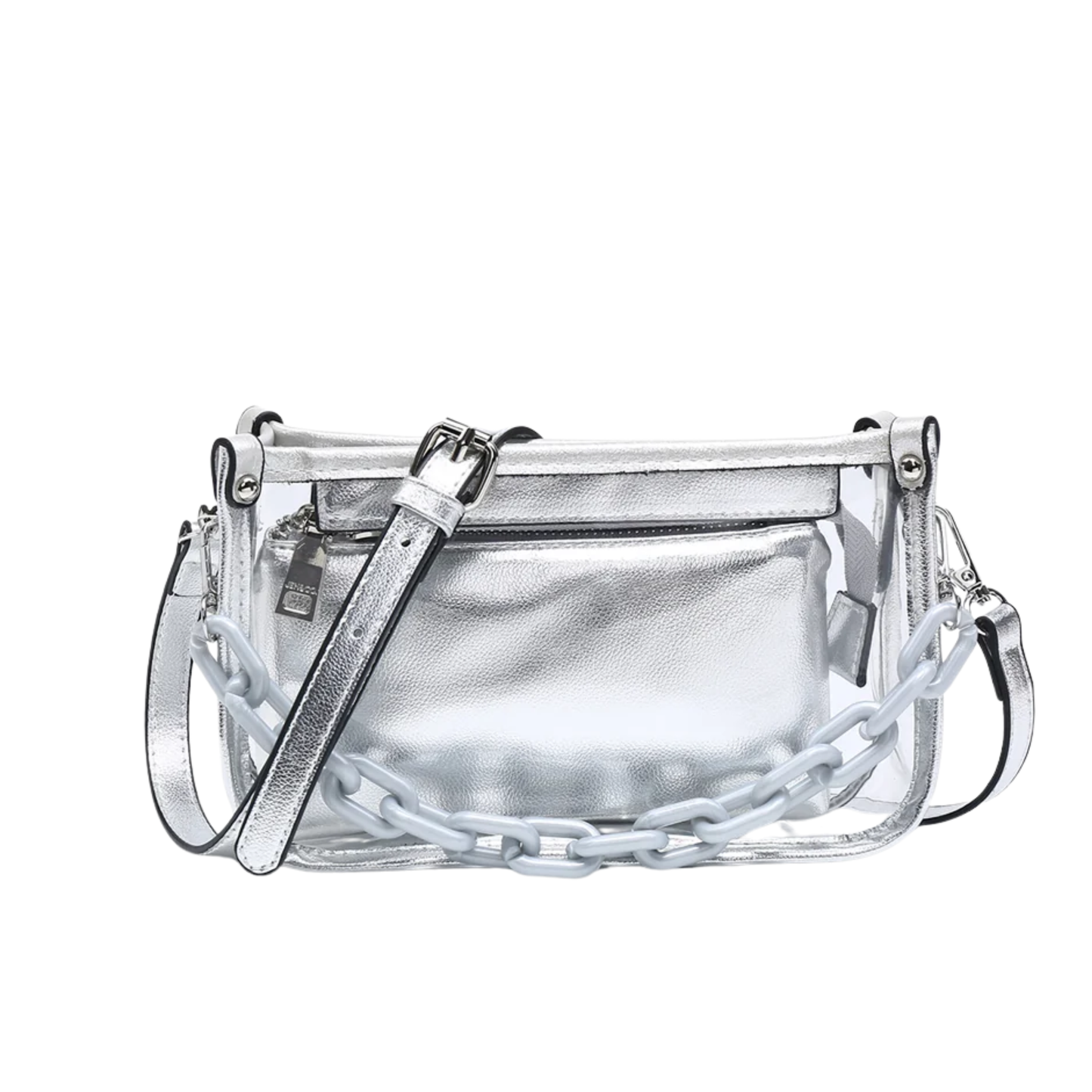 JESSICA STADIUM CHAIN STRAP BAG SILVER
