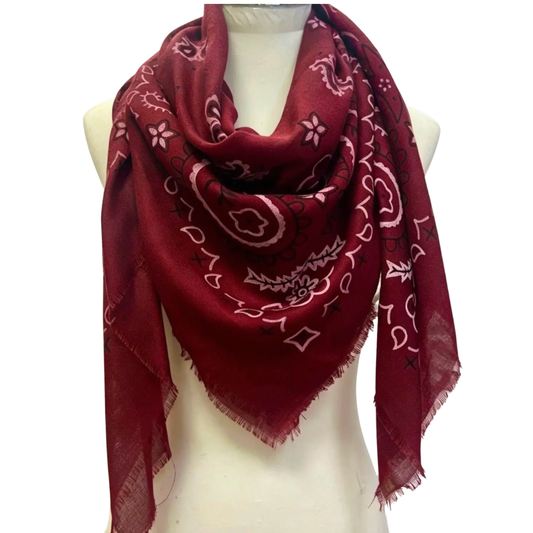 PRE-ORDER: VERA BANDANA SCARF BORDEAUX