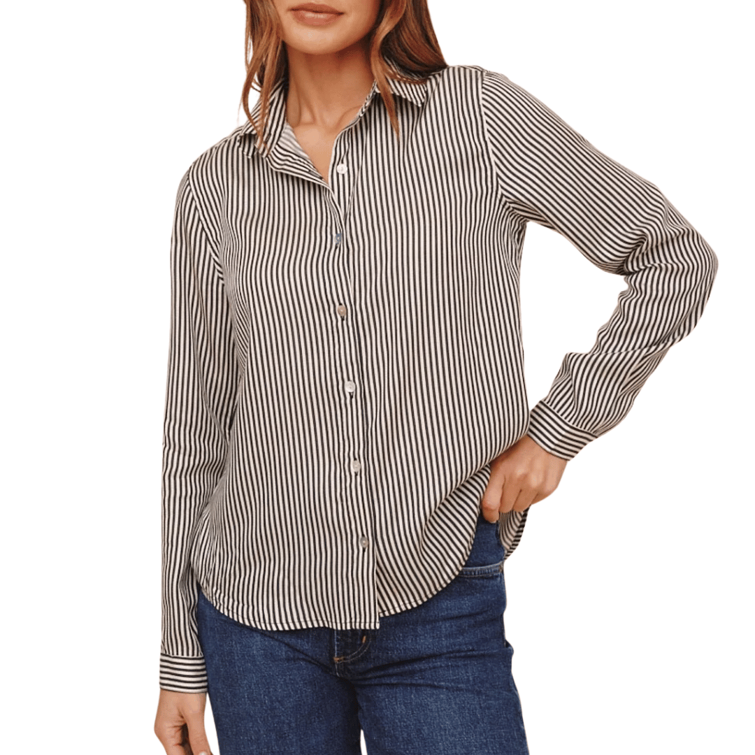 BUTTON DOWN SHIRT VINTAGE PINSTRIPE