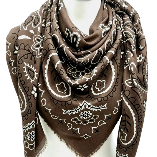 PRE-ORDER: VERA BANDANA SCARF CHOCOLATE