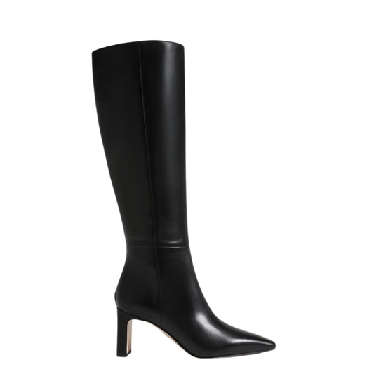 SYLVIA KNEE HIGH BOOT BLACK LEATHER