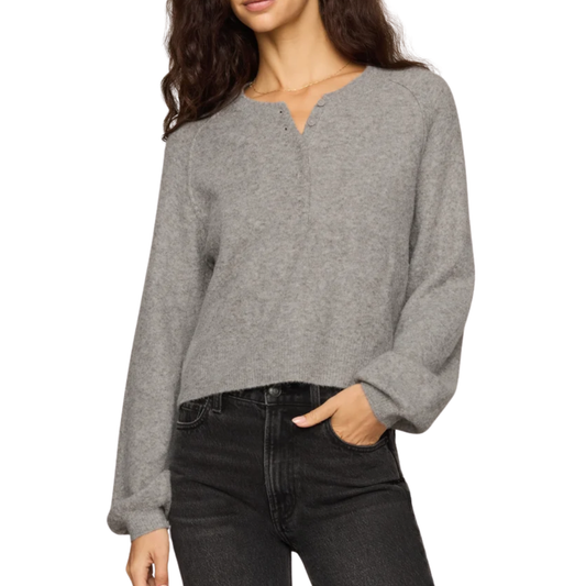 WESTMONT HENLEY SWEATER CLASSIC HEATHER GREY