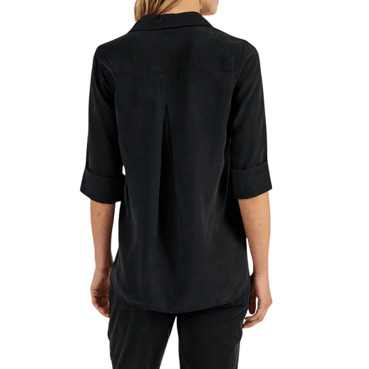 SHIRT TAIL BUTTON DOWN VINTAGE BLACK