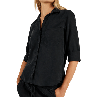 SHIRT TAIL BUTTON DOWN VINTAGE BLACK