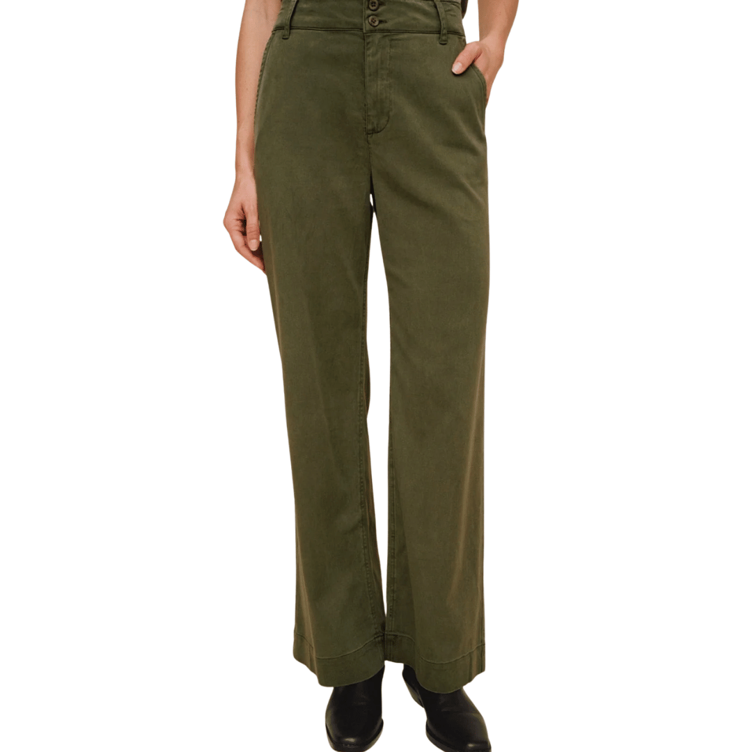 SYDNEY WIDE LEG PANT OLIVE NIGHT