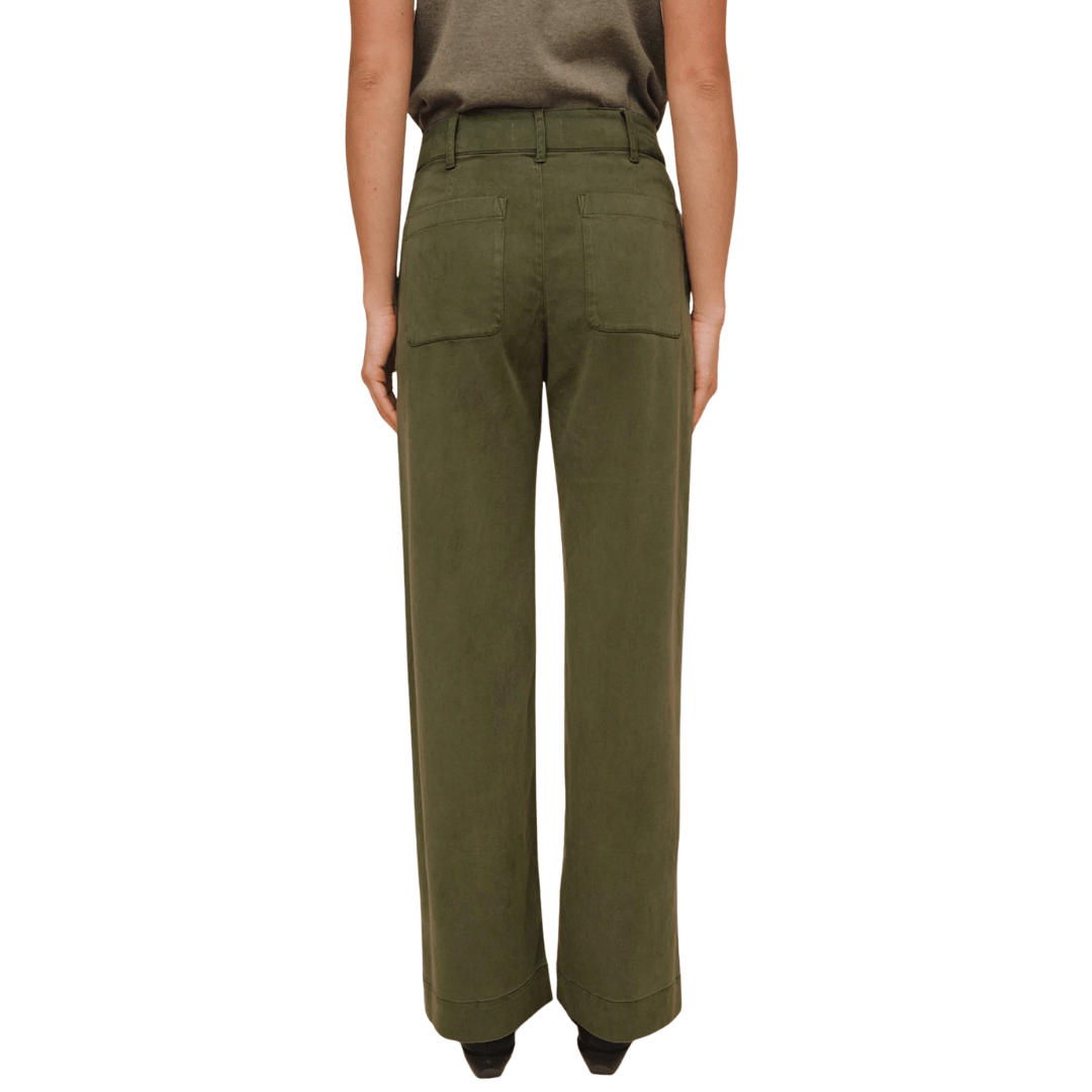 SYDNEY WIDE LEG PANT OLIVE NIGHT
