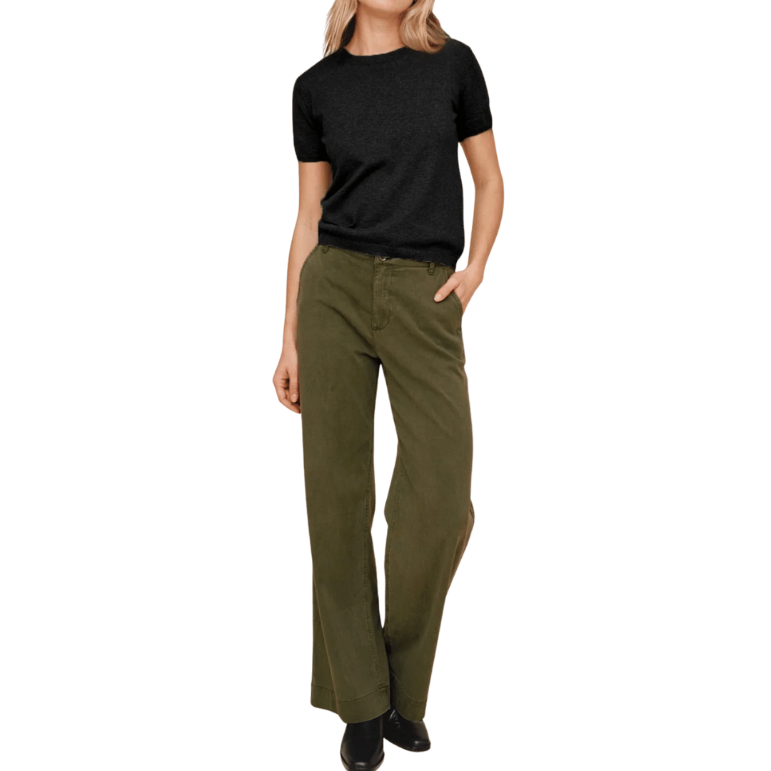 SYDNEY WIDE LEG PANT OLIVE NIGHT