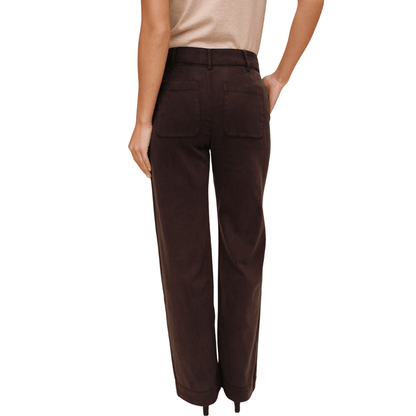 SYDNEY WIDE LEG PANT DARK CHESTNUT