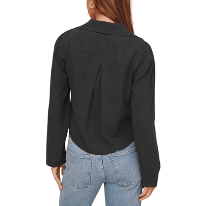 CROPPED BUTTON DOWN VINTAGE BLACK