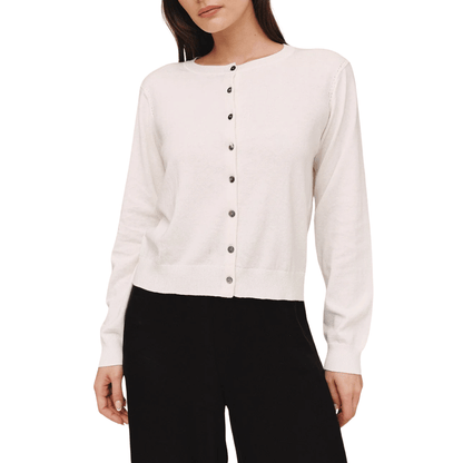 CREW NECK CARDIGAN IVORY
