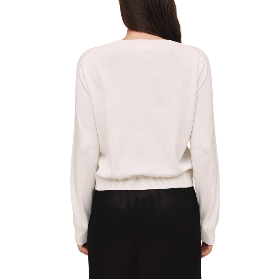 CREW NECK CARDIGAN IVORY
