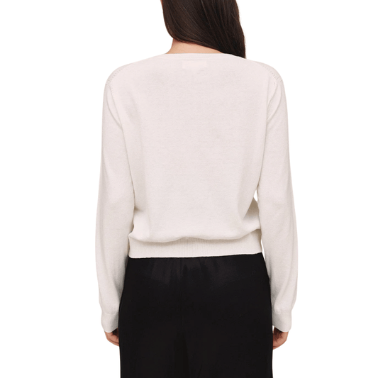 CREW NECK CARDIGAN IVORY