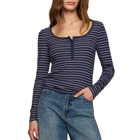 ANDIE STRIPED HENLEY OXFORD BLUE