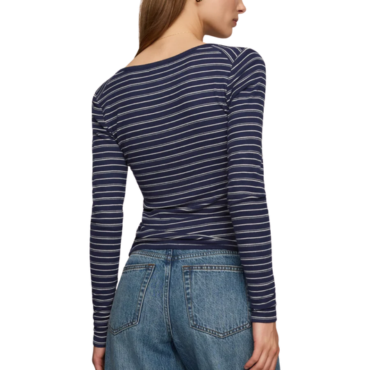 ANDIE STRIPED HENLEY OXFORD BLUE