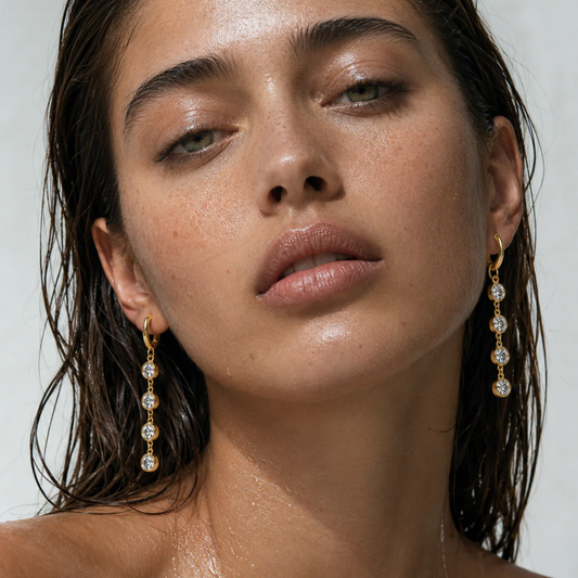 CADENCE HUGGIE DROP EARRING