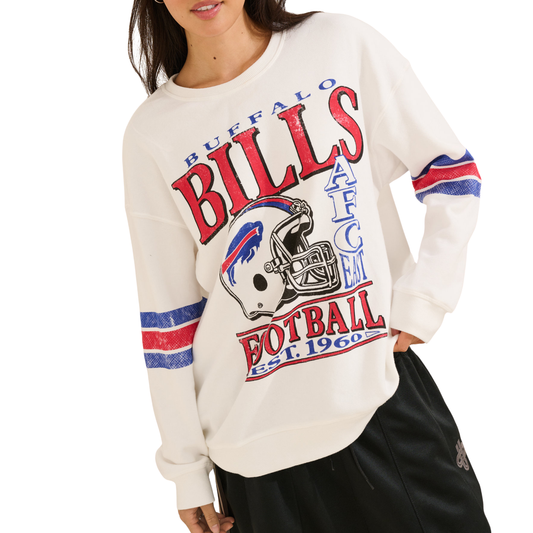 BILLS OVERSIZED STRIPED FLEECE WHITE