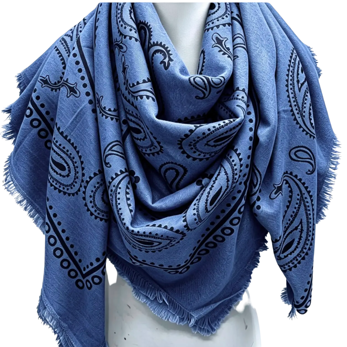 CHLOE BANDANA SCARF DENIM BLUE