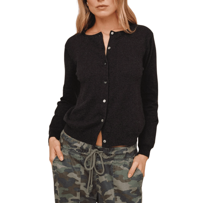 CREW NECK CARDIGAN VINTAGE BLACK