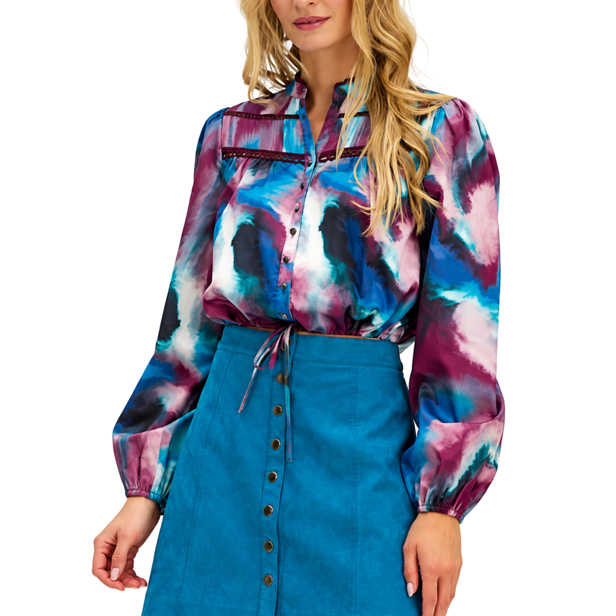 NAVY BLOUSE MARBLE